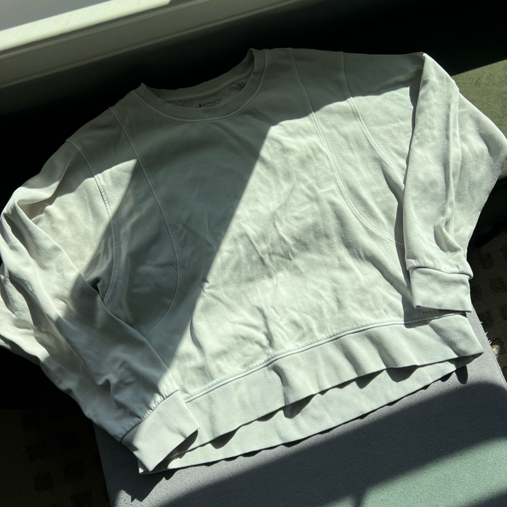 Athleta Light Beige Crewneck Sweatshirt